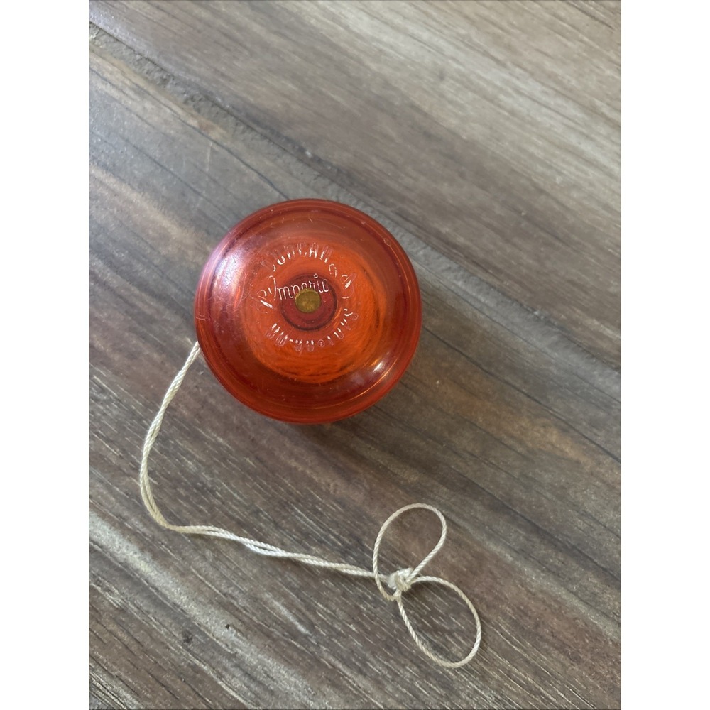 Vintage 60's Duncan Chevron Imperial Yoyo Translucent Red/Orange Spin